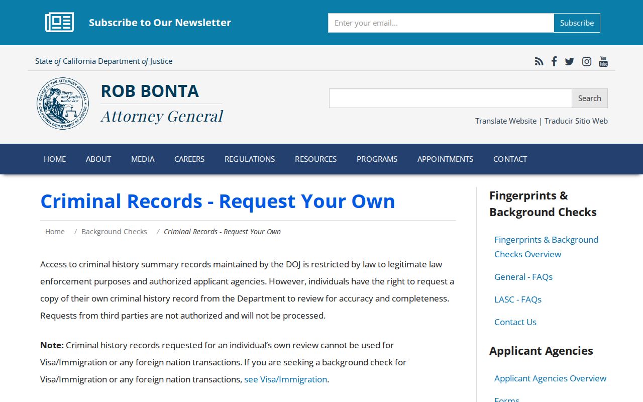 San Diego County criminal history California DOJ record review