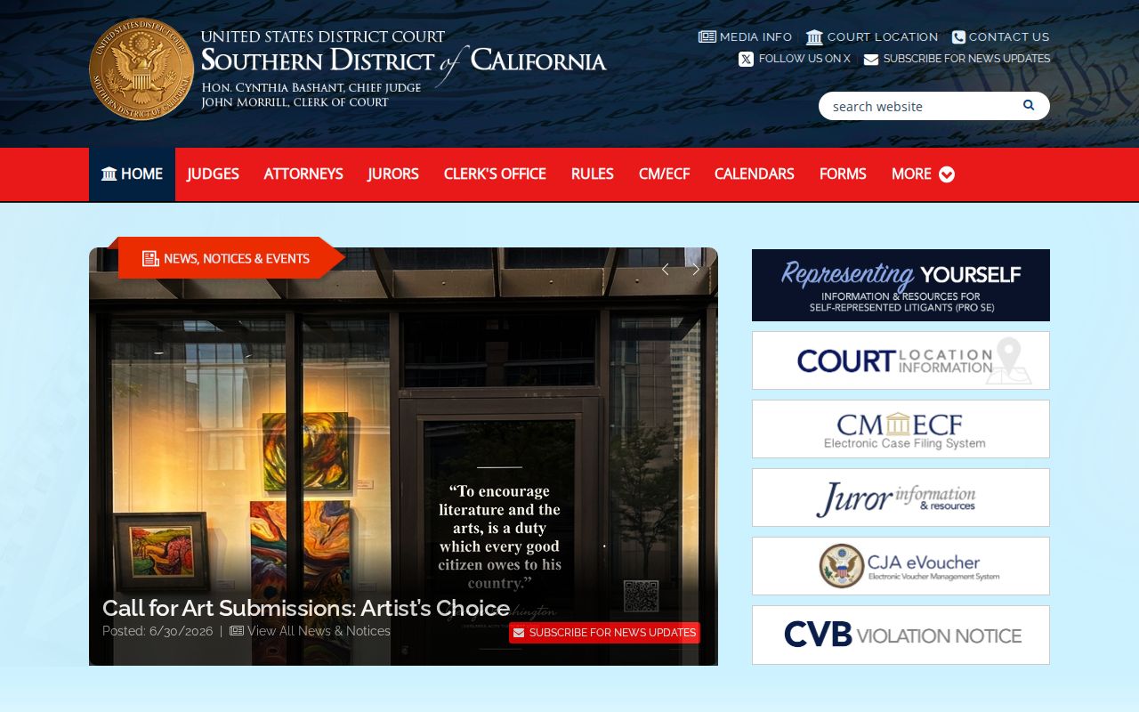 San Diego County criminal records federal courthouse source